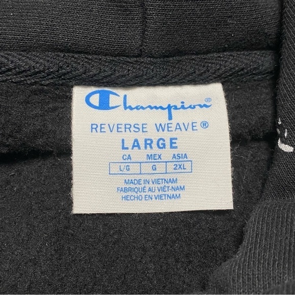 Champion hoodie women’s Size Large Black with logo Reverse Weave Hoodie - Picture 12 of 15